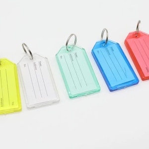 Personalize Keys with 1PC Key Tags - 57mm Blank Plastic Keychains for Name Labels, Hotel Key Tags, Plastic Keys for Organize Hotel Numbers