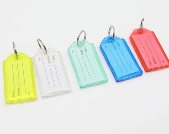 Personnalisez les clés avec des étiquettes 1PC - Porte-clés en plastique vierges de 57 mm pour étiquettes nominatives, étiquettes pour clés d'hôtel, clés en plastique pour organiser les numéros d'hôtel