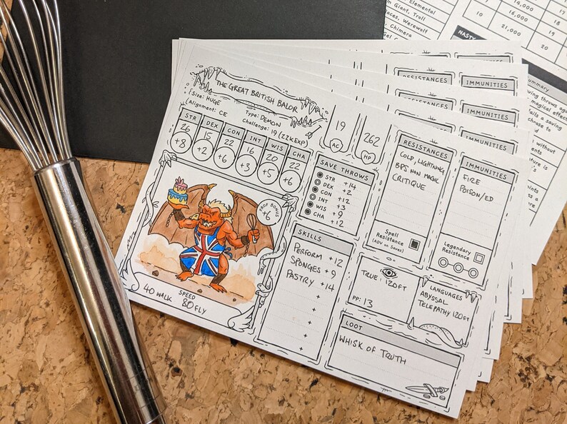 20 Printed Dnd 5e Monster/npc Cards and Creature Creation Tool ...