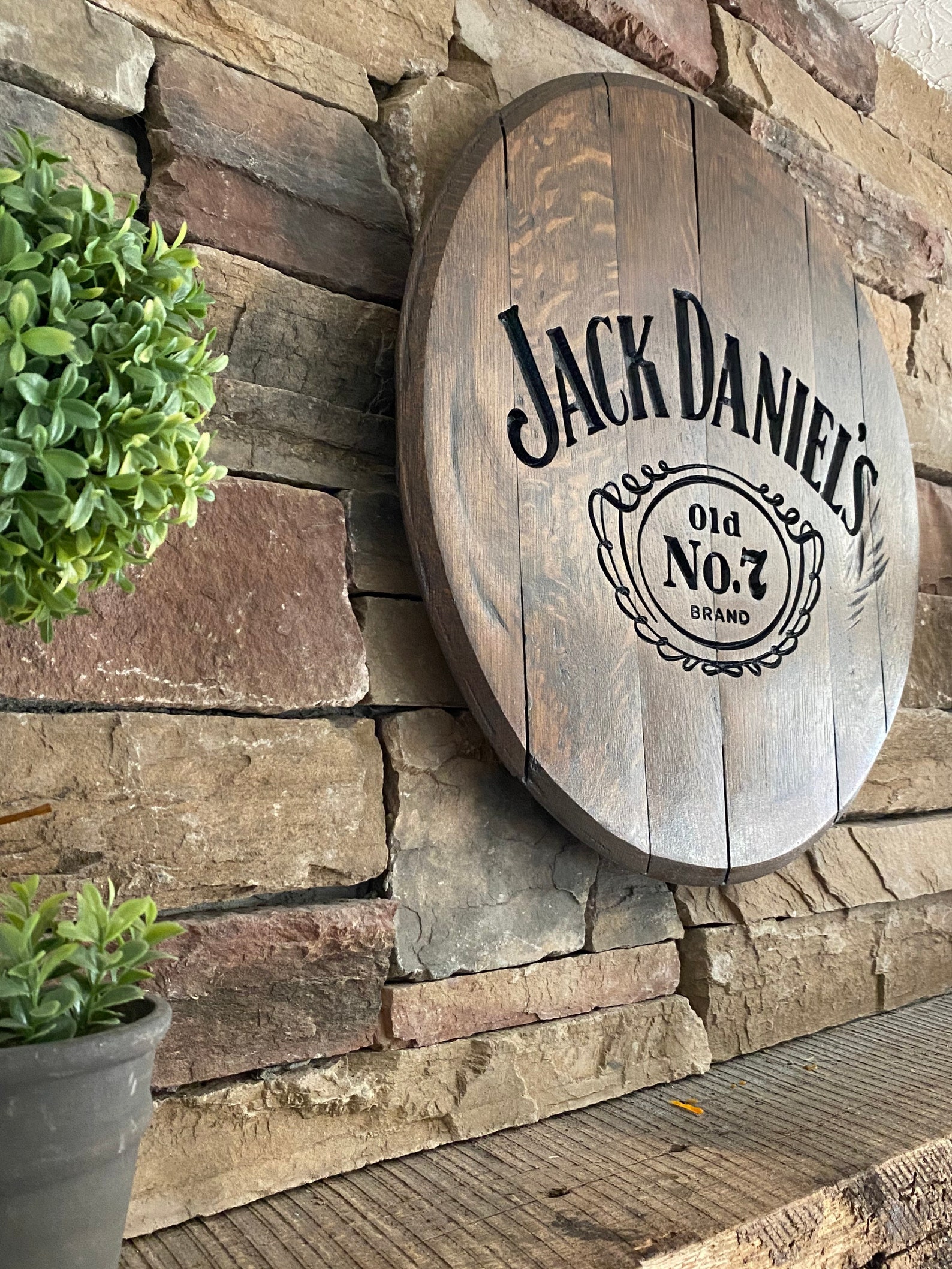 Jack Daniels Authentic Barrel Head Sign CNC Routed and hand Etsy