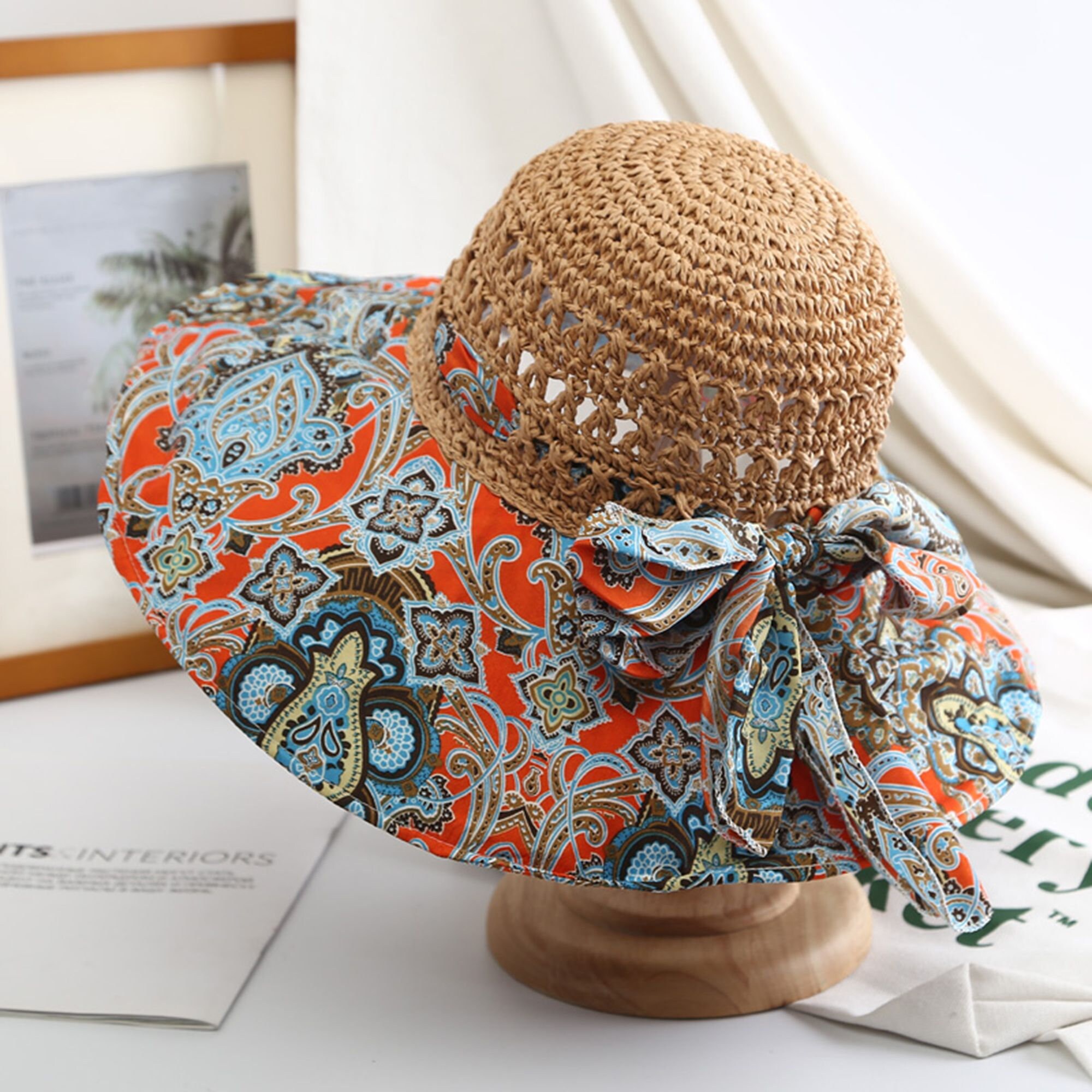 Summer women straw hatblack bucket hatwide brim large sun Etsy