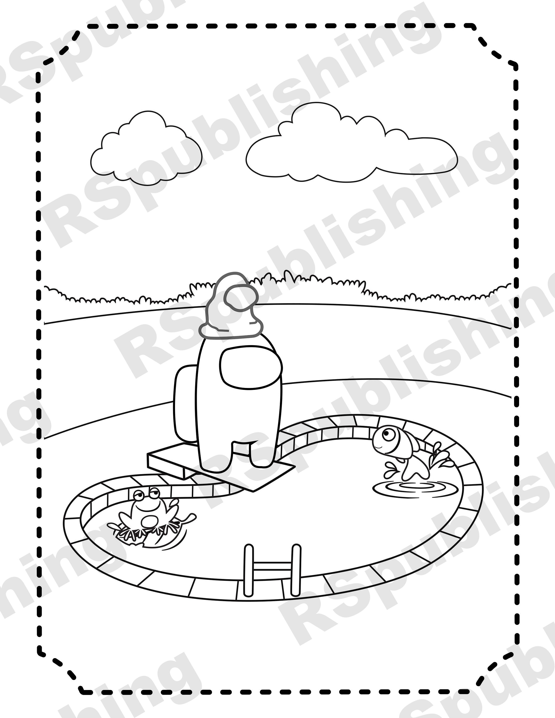 Among US game Coloring Page 85 x 11 Print ready | Etsy