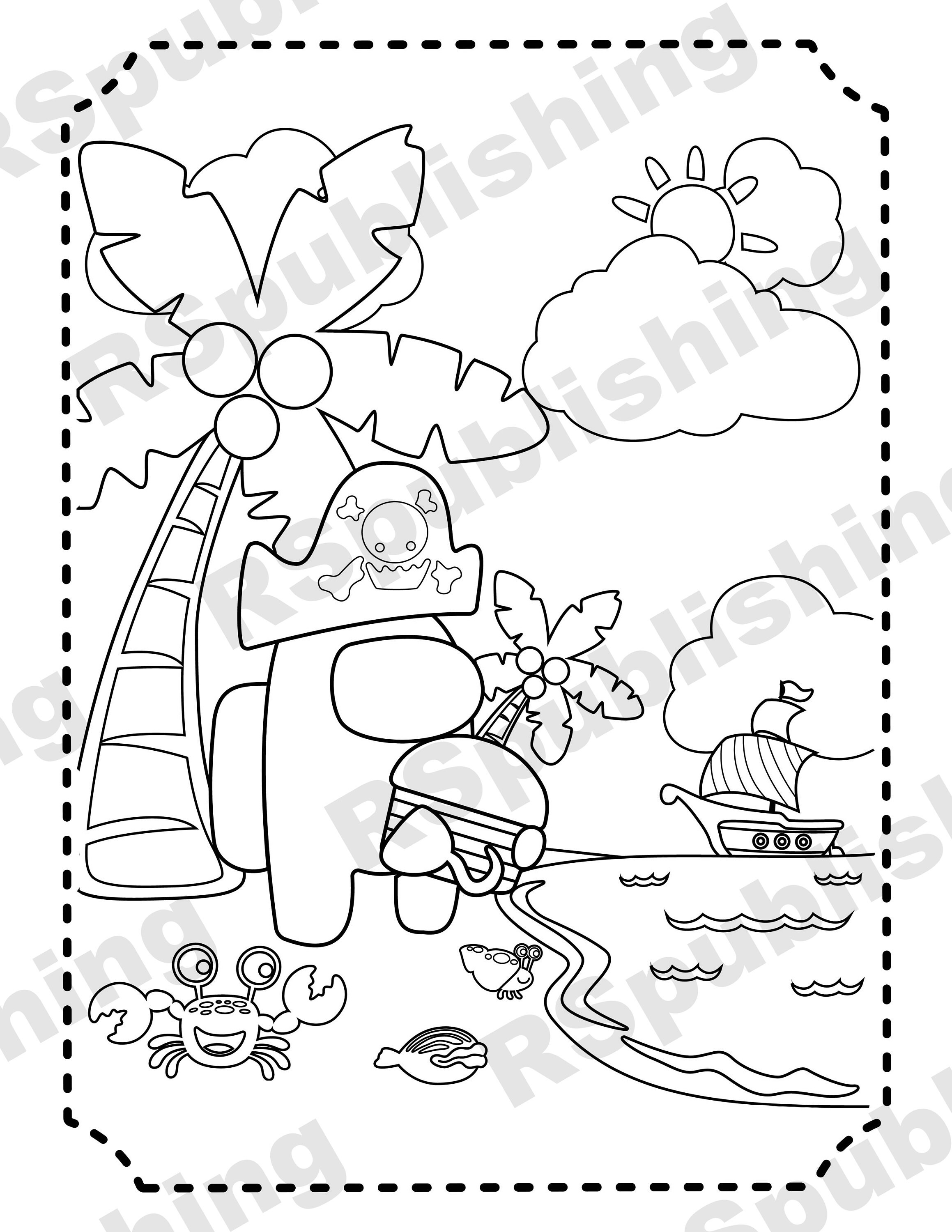 Among US game Coloring Page 85 x 11 Print ready | Etsy