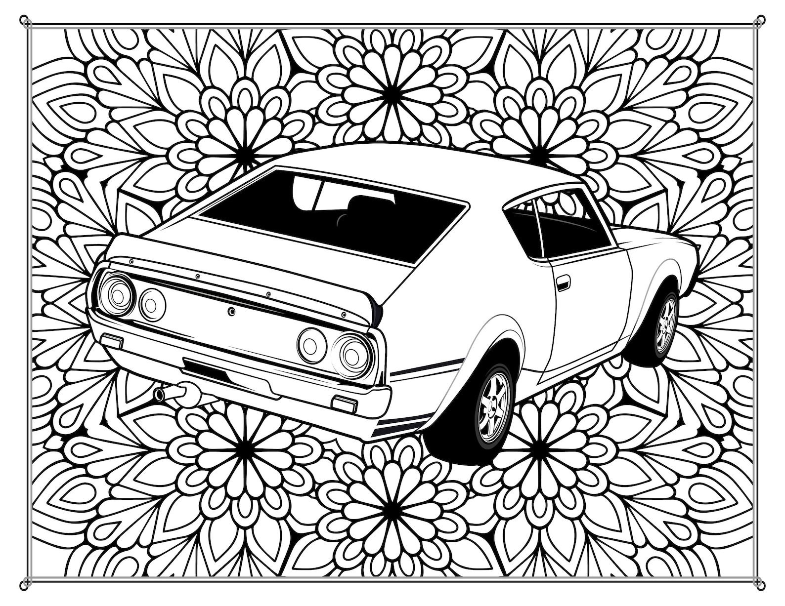 Classic Cars & Mandalas Kleurplaten 3 Print Ready | Etsy