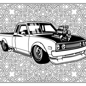 Classic Cars & Mandalas Coloring Pages 3 Print Ready PNG | Etsy