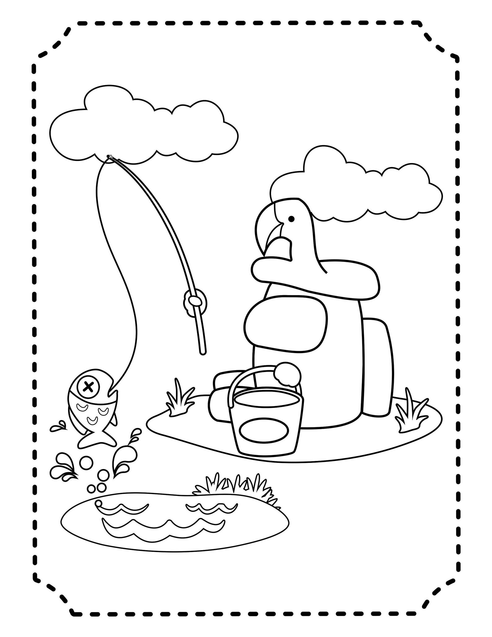 Among US game Coloring Page 85 x 11 Print ready | Etsy