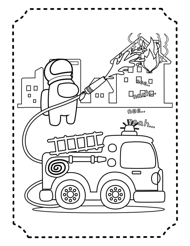 among us game coloring page 85 x 11 print ready etsy