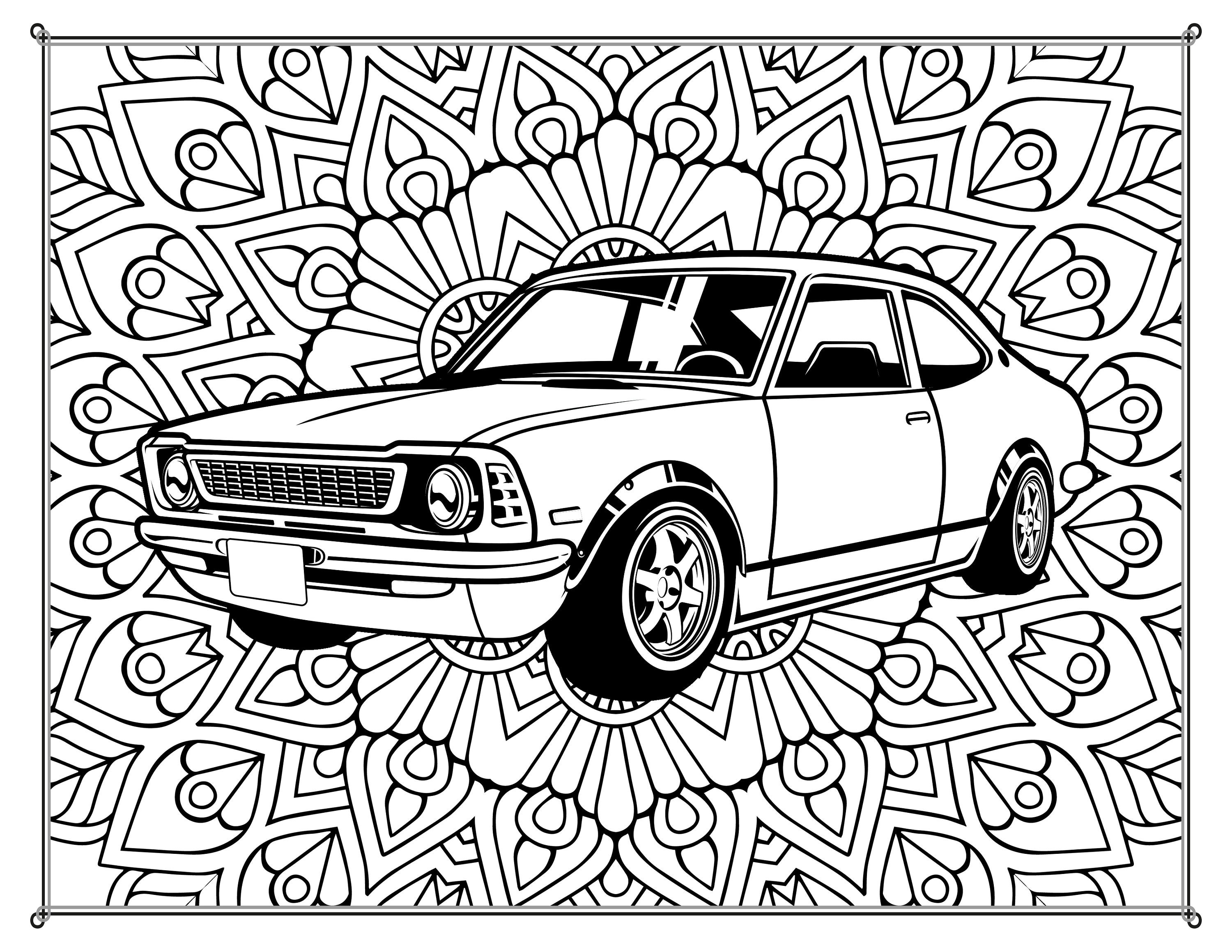 Classic Cars & Mandalas Kleurplaten 3 Print Ready | Etsy