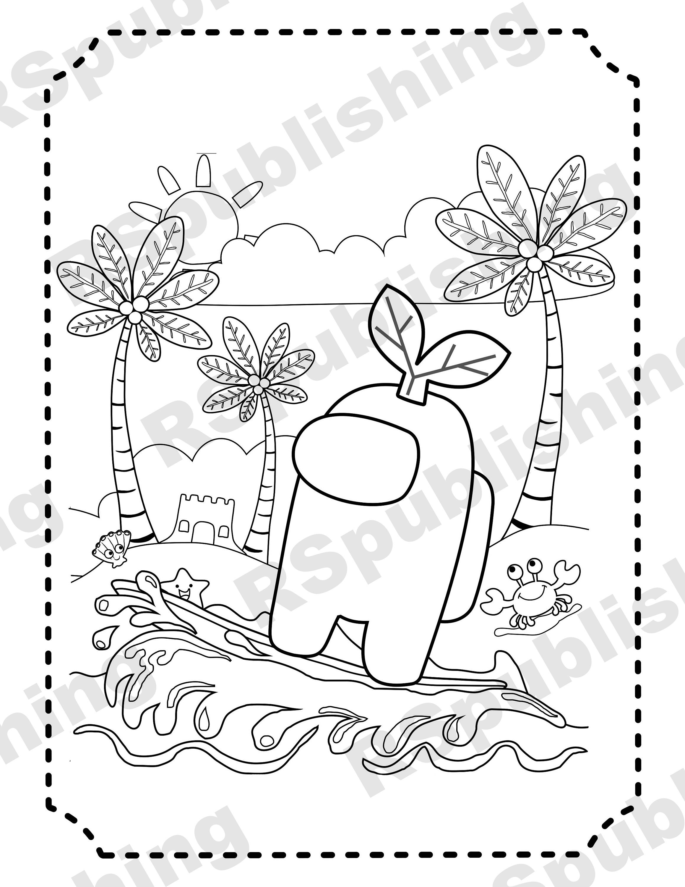 Among US game Coloring Page 85 x 11 Print ready | Etsy