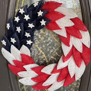 Patriotic Wreath for Front Door, Flag Wreath, Military Wreath, Veterans Wreath, Fourth of July Decor, American Flag Wreath, Farmhouse Wreath