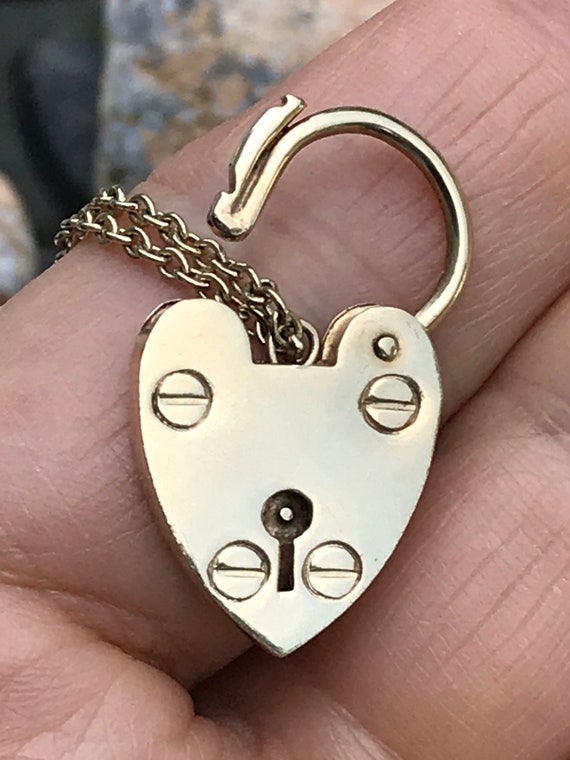 9ct Padlock Clasp For Bracelet Necklace Chain Cla… - image 2