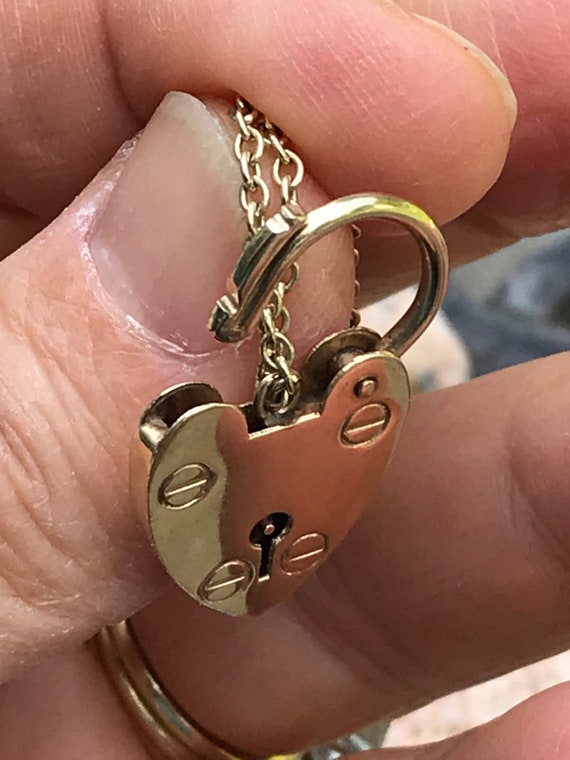 9ct Padlock Clasp For Bracelet Necklace Chain Cla… - image 4
