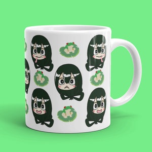 Cute Tsuyu Mug, Kawaii Anime Gift, Otaku Mug, Chibi Frog Girl Anime Waifu Classic Mug 11oz 15oz