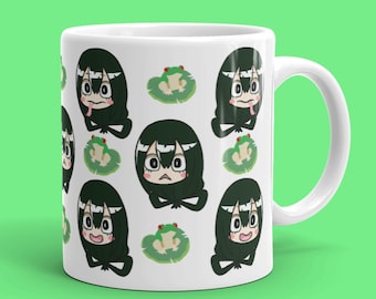 Cute Tsuyu Mug, Kawaii Anime Gift, Otaku Mug, Chibi Frog Girl Anime Waifu Classic Mug 11oz 15oz