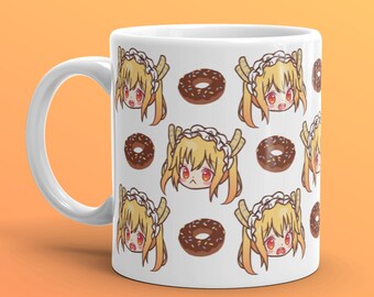 Kawaii Tohru Mug, Chibi Dragon Maid Waifu, Cute Anime Manga Gift, Otaku Weeb Classic Mug 11oz 15oz
