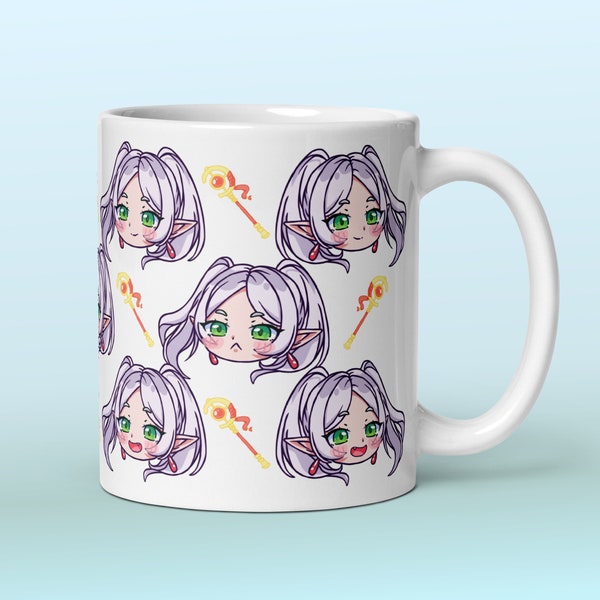 Sad Immortal White Elf Mug, Anime Manga Waifu Mug, White Elves Mage, Weeb Otaku Gift Idea Classic Mug 11oz 15oz