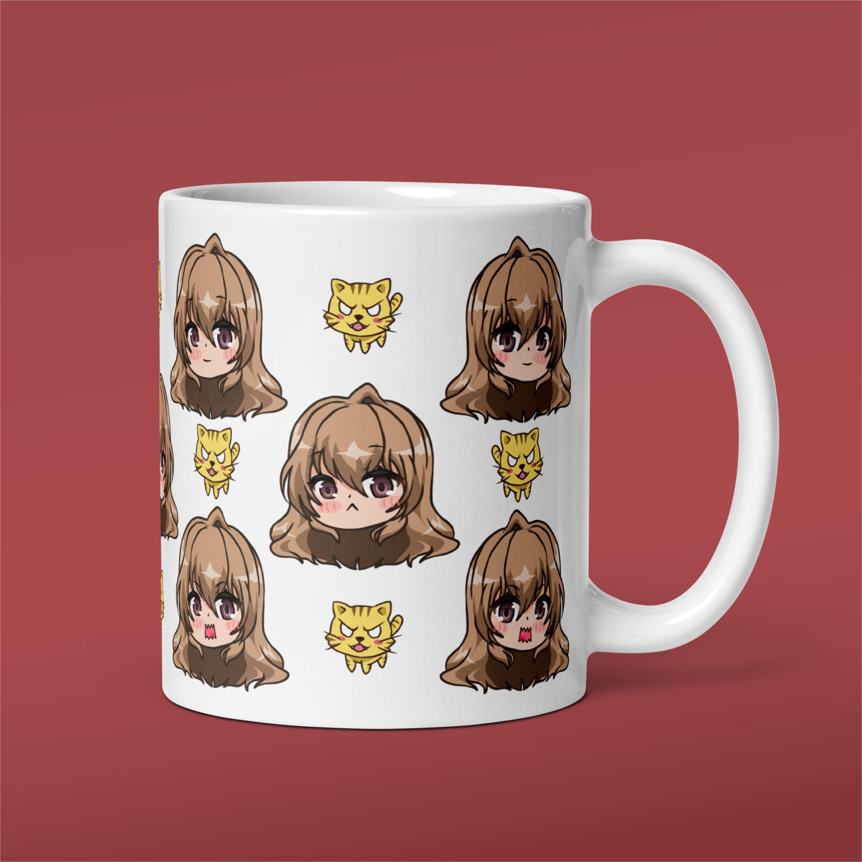 Mug anime taiga Aisaka kawaii, cadeau Chibi Toradora, mignon tigre sous forme de palmier, tsundere taĂŻga Waifu, tasses manga romantique anime classiqu