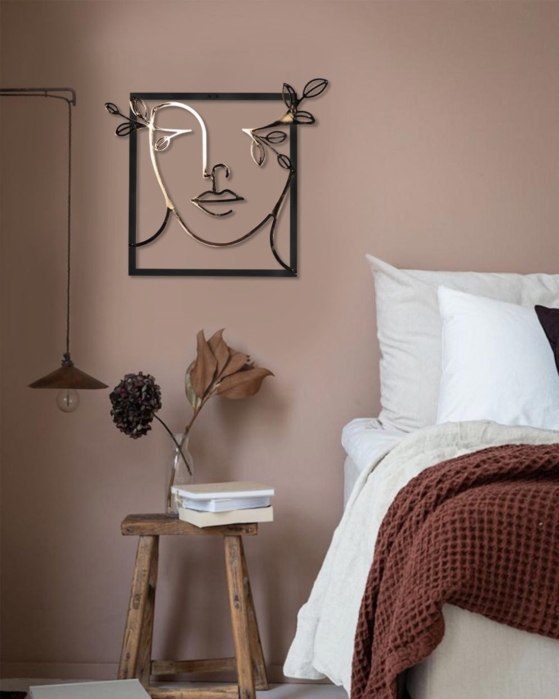 Gold Color Coated Metal Wall Decor Bedroom Wall Decor Metal | Etsy