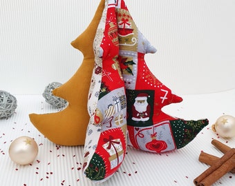 Druckbares 3D Stoff Weihnachtsbaum Schnittmuster | DIY Plüsch Weihnachtsbaum | Urlaub Tafelaufsatz | Festliches Wohndekor | Geschenkidee |