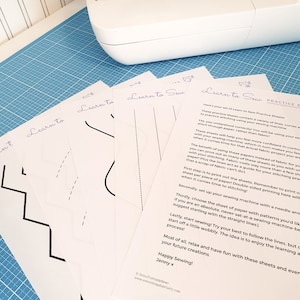 Printable Beginner Stitching Sheets | Beginners&#39; Simple Sewing Practice Worksheets | Sewing Machine Stitching Lessons | Sewing Basics PDF |