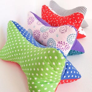 LAST Reading Bone Pillow DIY Pack | Neck Pillow Sewing Kit | Leseknochen Nähset | Gift Idea to Sew | Stars Blues Geometric Patterned Fabrics image 9