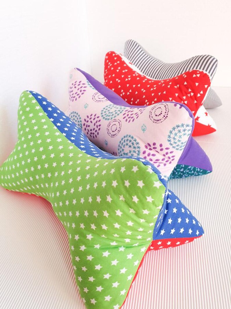 LAST Reading Bone Pillow DIY Pack | Neck Pillow Sewing Kit | Leseknochen Nähset | Gift Idea to Sew | Stars Blues Geometric Patterned Fabrics image 9