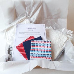 LAST Reading Bone Pillow DIY Pack | Neck Pillow Sewing Kit | Leseknochen Nähset | Gift Idea to Sew | Stars Blues Geometric Patterned Fabrics image 7