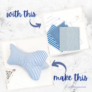 Reading Bone Cushion Kit to Sew | Neck Support Pillow Sewing Set | Blue Fabric Pack | Leseknochen Nähkit | Gift Idea for Him | Easy Sewing