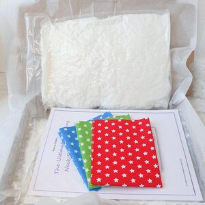 LAST Reading Bone Pillow DIY Pack | Neck Pillow Sewing Kit | Leseknochen Nähset | Gift Idea to Sew | Stars Blues Geometric Patterned Fabrics image 8