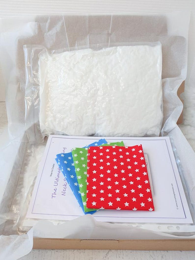 LAST Reading Bone Pillow DIY Pack | Neck Pillow Sewing Kit | Leseknochen Nähset | Gift Idea to Sew | Stars Blues Geometric Patterned Fabrics image 8