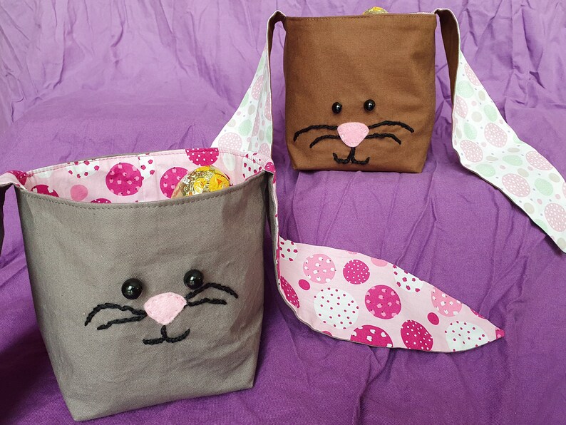 Easter Bunny Basket PDF Sewing Pattern | Ebook Easter Eggs Basket ...