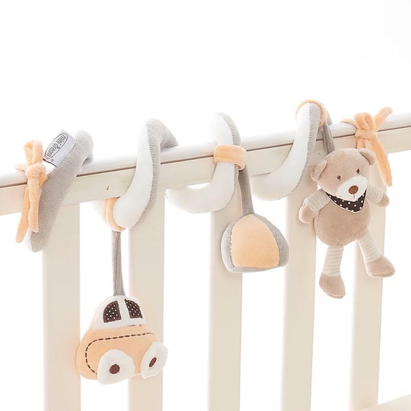 Activity Spiral Baby Sensory Toy Ideal for Cots, Pushchairs and Car Seats: Safari Theme