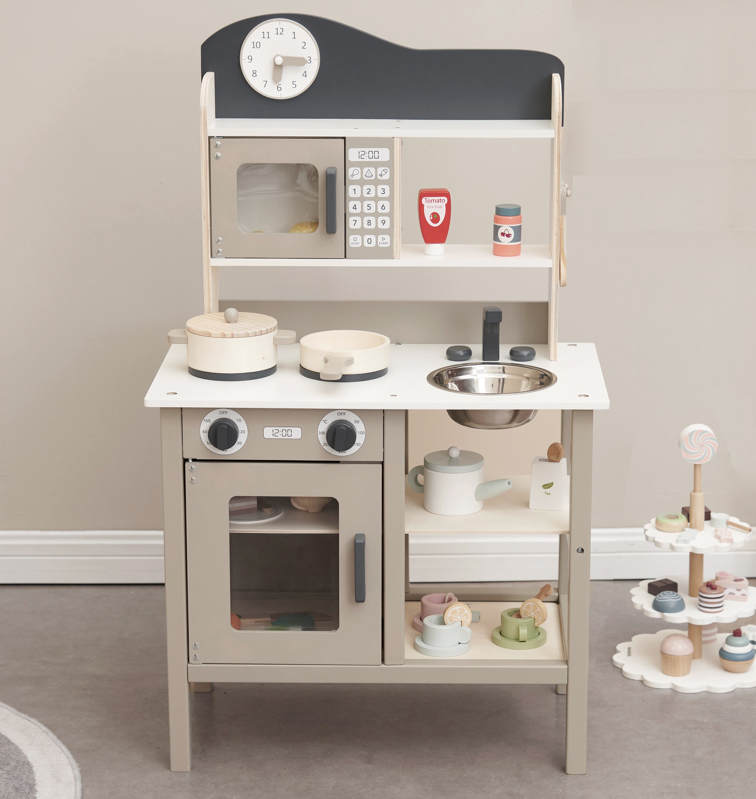 Kids Wooden Play Kitchen With Accessories Children's Toy - Etsy UK