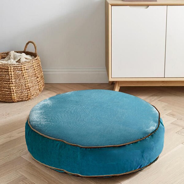 Asiento de piso de cojín de lujo de terciopelo, decoración del hogar, cojín de cojín gigante