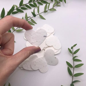 Paper seed hearts, wild seed flower, Plantable paper hearts-paper, Biodegradable Eco Friendly Seeded Heart, Wedding Favours Table Decor