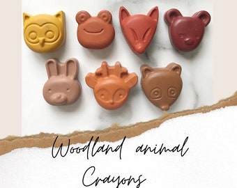 Woodland crayons, animals, creatures, colouring, wildlife, nature, activity packs, party bag fillers, kids wedding favours, birthday gifts