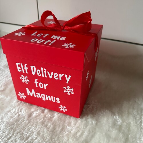 Christmas elf arrival box with name, personalised