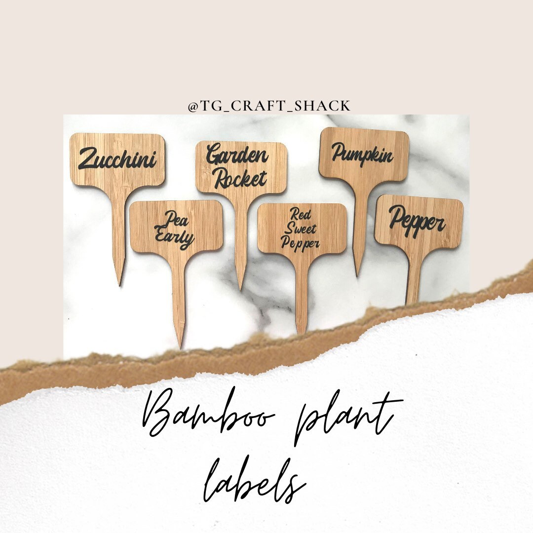 Seed Labels Bamboo Plant Signs Flowers Vegetable Fruit Etsy UK