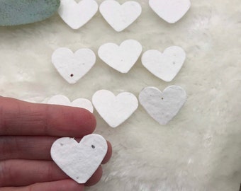 Paper seed hearts, wild seed flower, Plantable paper hearts-paper, Biodegradable Eco Friendly Seeded Heart, Wedding Favours Table Decor 2.5