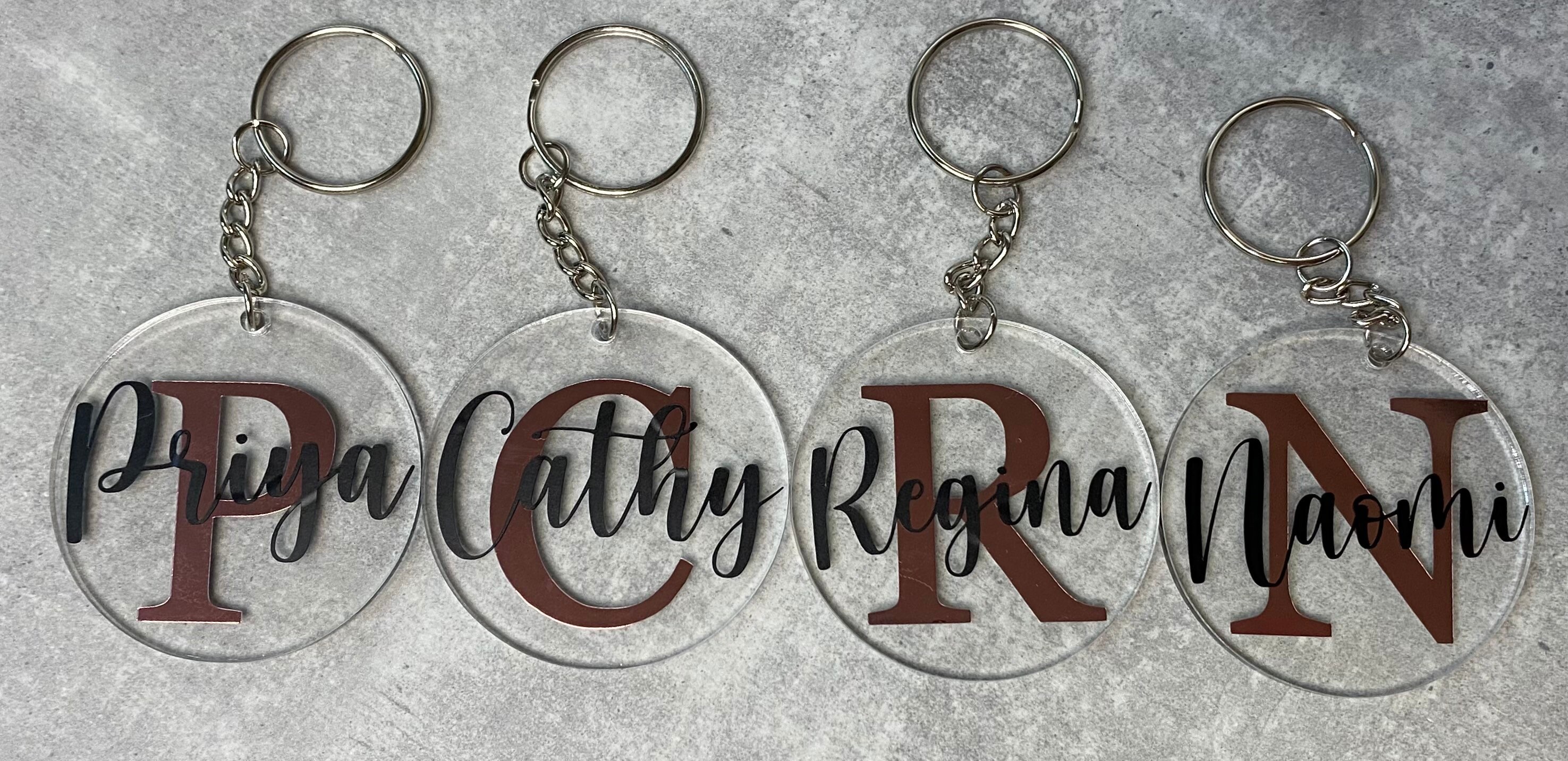 Personalised Clear Acrylic Key Rings Etsy