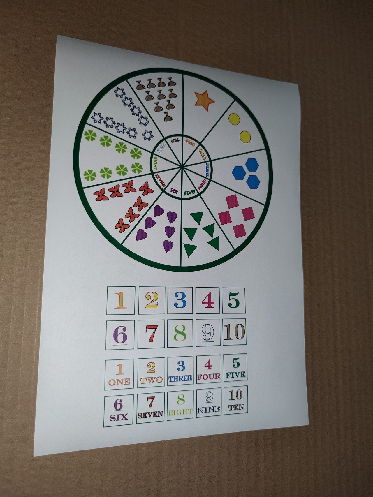 shapes counting wheel numbers 1 10 10 20 printable etsy