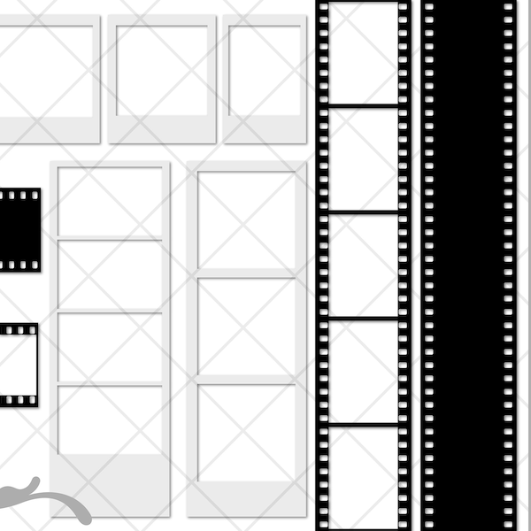 Film Strip SVG. PNG.  Pictures, frames. Cricut cut files, layered files. Silhouette files. Sublimation. Print to cut.  Instant download!