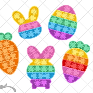 Pasqua Pop it SVG. PNG. Cricut cut file, file a strati. File di siluetta. Poppit, popper. Bubble fidget giocattolo. DXF, eps.  Download istantaneo!