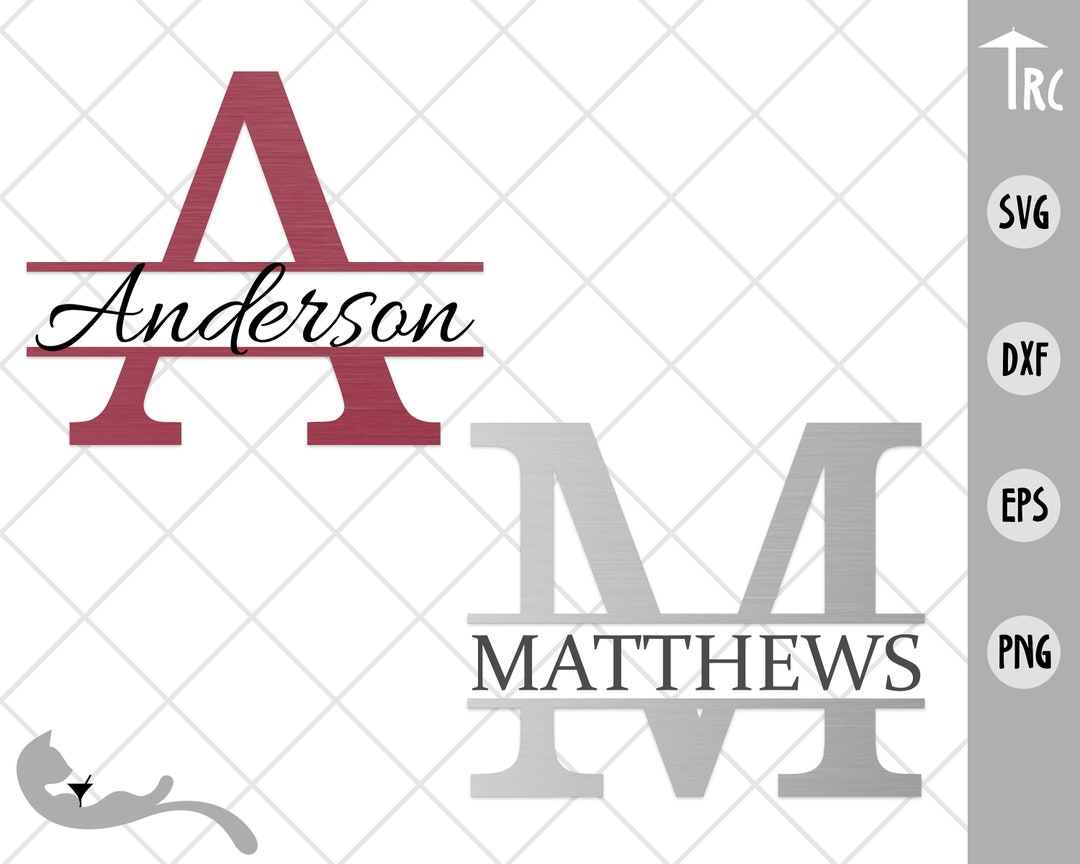 Monogram SVG. PNG. Cut Files for Cricut, Laser, Silhouette. Split Frame