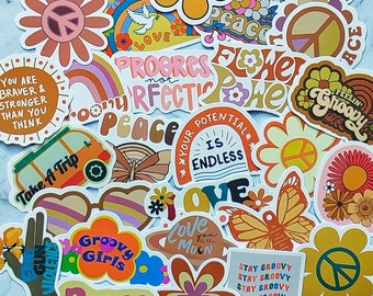 Groovy Boho hippie stickers,peace and love stickers, love and peace,groovy stickers,boho and hippie,boho vibesonly hippie,hippie stickers