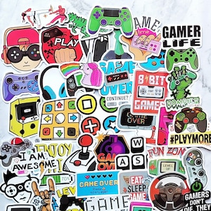 50 pc's Retro gameconsolestickers, gamingstickers, retro gamingstickers, gaminggeschenken, gamingdecor, gaming, gamingcitaten, gamingcadeaus