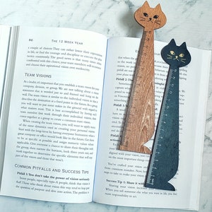 Règle chat, règle en bois, règle en bois, règle filles, signet règle, papeterie chat, jolie règle, papeterie kawaii, règle mignonne, règle centimétrique