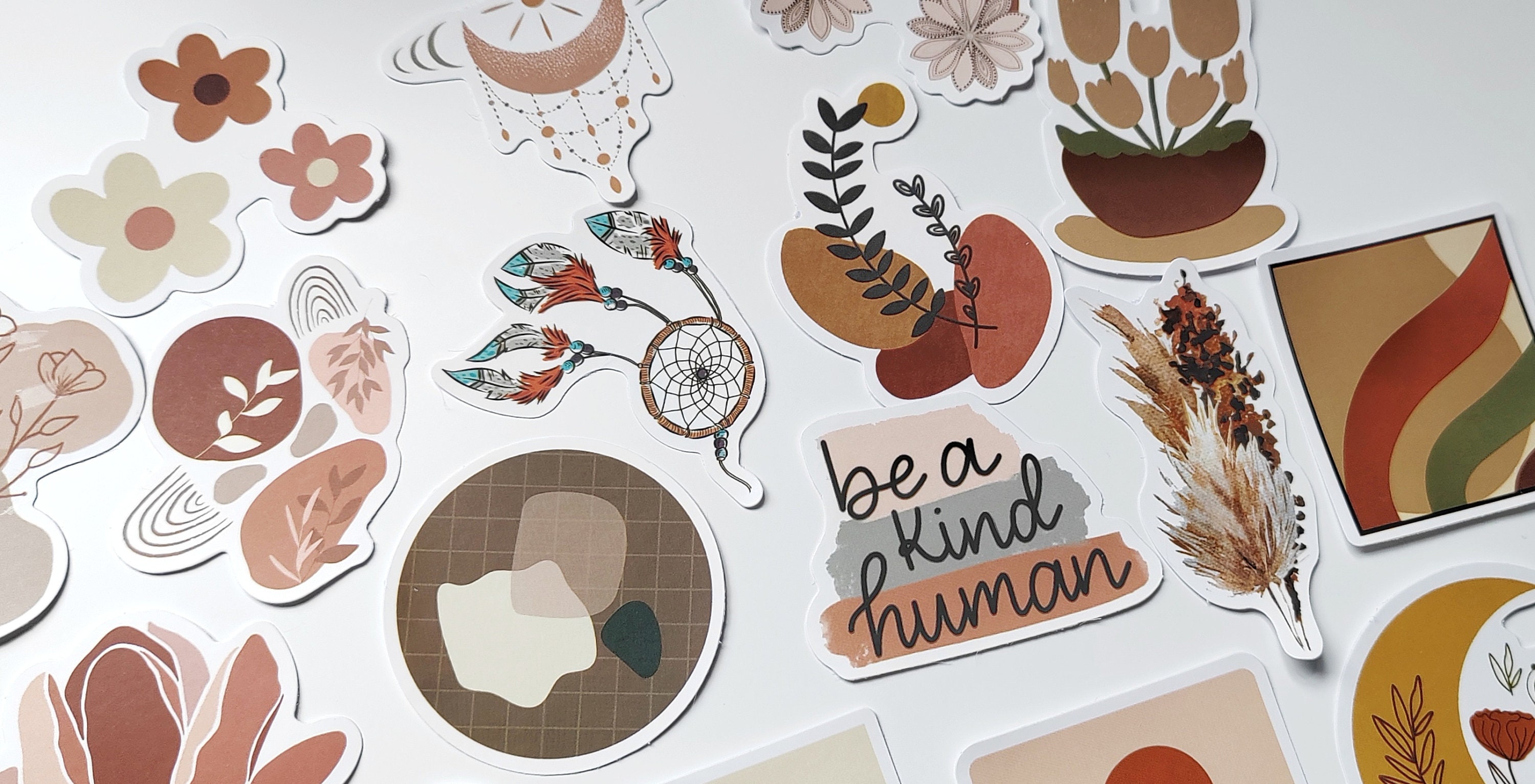 25 Pcs Boho Stickers Pack,boho Aesthetic Stickers,boho Neutral Stickers ...