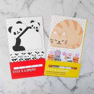 120 Stück Katze und Panda Haftnotizen, kawaii Sticky Notes, süßes Haftmemo, Katzenpfoten-Sticky Notes, Katzenliebhaber Geschenk, Katzenpfote