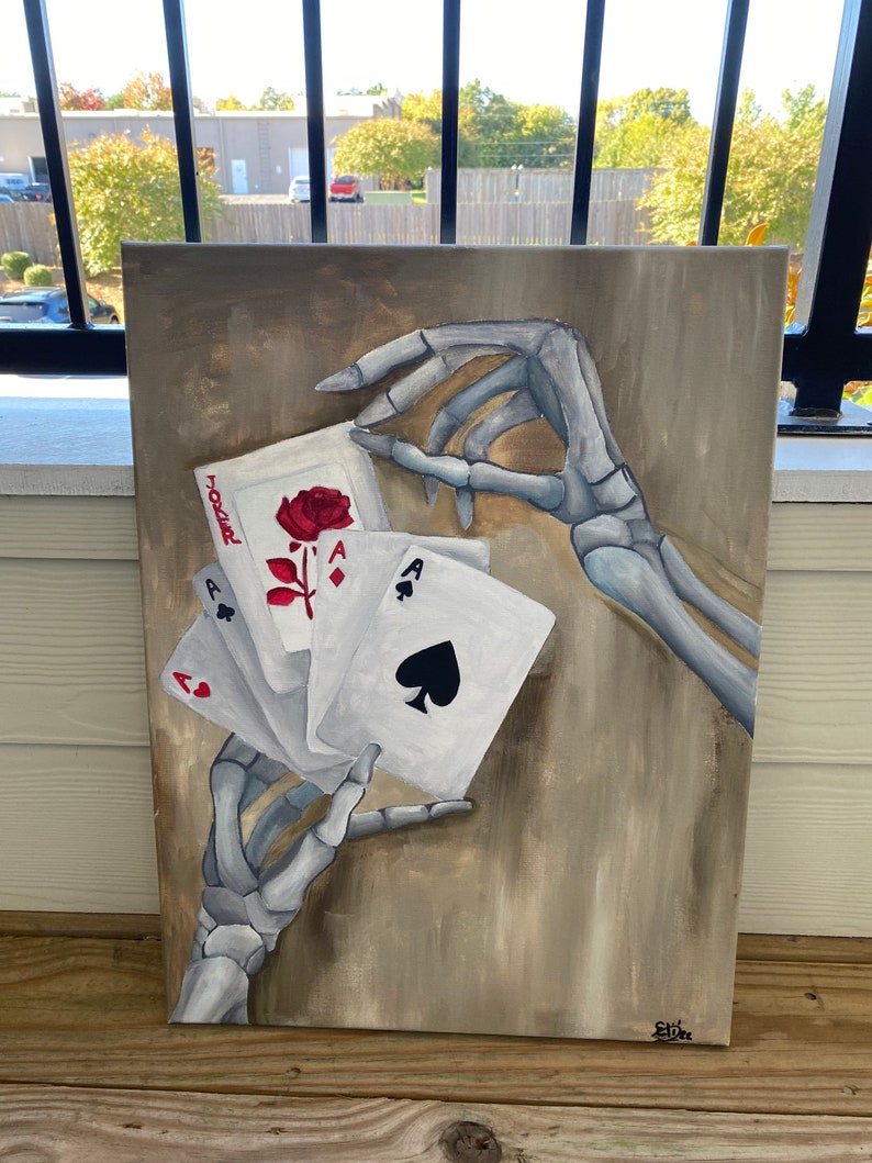 Dead Hand Skeleton Poker Hand Painting Etsy